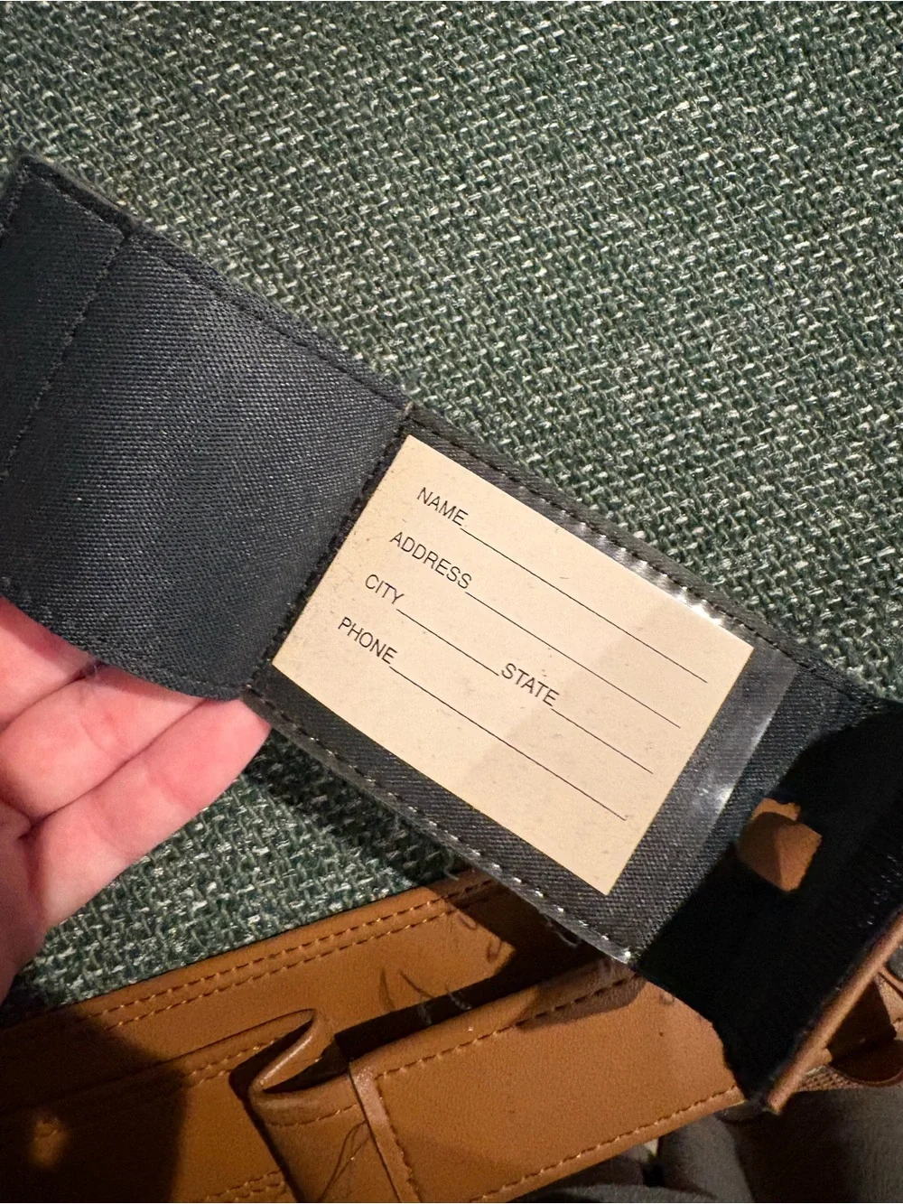 Pierre Cardin Green Tweed Duffel with Brown Leather Trim